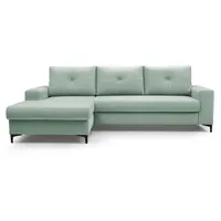 DomoHome Ecksofa, Türkis, Textil, Rechteckig, 251x165 cm, Wohnzimmer, Sofas & Couches, Wohnlandschaften, Ecksofas