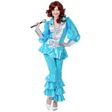 Horror-Shop 70er Jahre Mama Mia Damen Kostüm Deluxe türkis 40