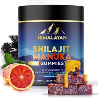 Shilajit Mumijo & Manuka Honig UMF 25 | Premium Fruchtgummis | Mit Humin- & Fulvinsäure, reich an Mineralien & Mikronährstoffen