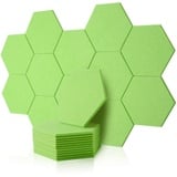 Rdutuok 12 Stück Akustik Panel,30x26x1cm Hexagon Akustik Absorber Schallschutzplatten Akustikpaneele Wand für Tonstudio, Büro,Studio und Wanddekoration(Grün)