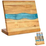 KAZUSHI Magnet-Messerblock 26x22,5cm Messerhalter aus Holz, Einzigartiges Design (1tlg), Leistungsstarker magnetischer