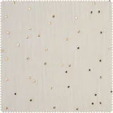 VBS Marktplatz Musselin Baumwoll-Stoff Goldene Punkte Motivstoff 130 cm breit Motivgröße 0,3 cm Ökotex 100 zertifiziert 100% Baumwolle Schonwaschgang bis 30°C Creme