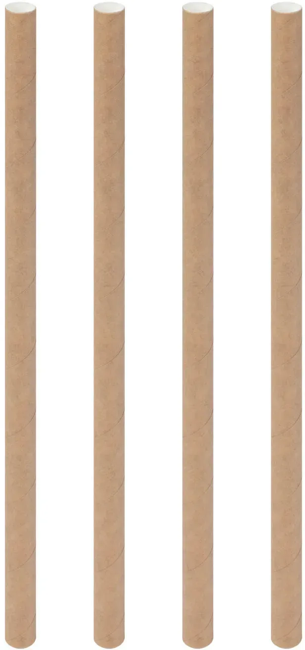 Trinkhalme aus Papier extra dick, braun natur O10mm 21cm, 50 Stk.