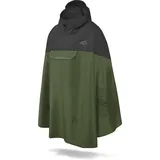 normani Regenponcho Unisex Regenponcho wasserdicht Cherrapunji mit Kapuze - 12000 mm Wassersäule - 3MTM-Reflektor braun|schwarz L/XL