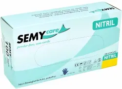 SemyCare Nitrilhandschuhe im Spenderkarton, puderfrei, blau 1 Packung = 100 Stück, Größe XL