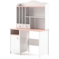 Feldmann-Wohnen Schreibtisch Schülerschreibtisch 110x51cm weiß rosa mit Aufsatz), 77145873