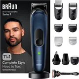 Braun All-In-One Bartpflege Bodygroomer Set, 11-in-1 Barttrimmer, Trimmer/Haarschneider Herren, Haarschneidemaschine, Bartschneider, 100 Min. Akkulaufzeit, MGK7450