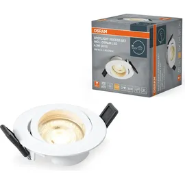 osram homelighting OSRAM 4099854444494 Spotlight Recess Set Incl. Osram LED 4.3W GU10 White LED-Deckenleuchte 4.30 W