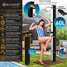 Kesser Solardusche 60 l schwarz/silber 23564