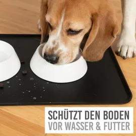 KaraLuna KaraLuna© Basic Silikon Unterlage 48x30 cm, schwarz I rutschfest Napfunterlage für Hundenapf Katzennapf I Futtermatte Hunde Katzen Matte
