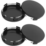 Radnabenkappen 4 Stück - 60mm Radnabendeckel für Auto, ABS Radnabenabdeckung, Schwarz, Hochwertige Felgendeckel für Universal Autozubehör