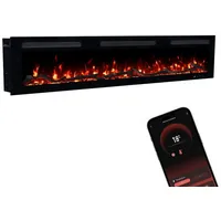 GLOW FIRE Elektrokamin Inside Wandkamin mit 3D Feuer und Heizung (Thermostat, 900- 1800 W), Elektrischer Stand-, Wand- oder Einbaukamin mit APP Steuerung, LED