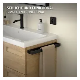 ML-Design Handtuchhalter selbstklebend ohne Bohren 40 cm Schwarz aus Stahl