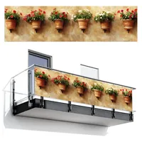MuchoWow Balkon-Sichtschutz, Terracotta, Kunststoff, Rechteckig, 300x85 cm, Sonnen- & Sichtschutz, Sichtschutz Garten, Balkon Sichtschutze