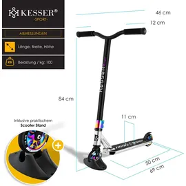 Kesser KESSER® Stunt Scooter X-Limit-Pro 360° Lenkung Funscooter Stuntscooter mit Ständer ABEC 9 Kugellagern, 110 mm PU Räder Kickscooter Tretroller Cityroller Trick Roller für Kinder Erwachsene