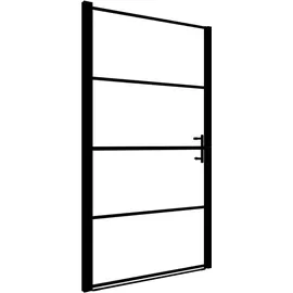 vidaXL Duschtür Hartglas 100 x 178 cm Schwarz