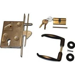 HBS-BETZ Schiebetürschloss-Set PZW PZW 25/60/72/8mm verz.ktg.Stulpl.210mm - 87002
