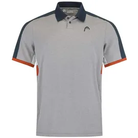 Head Poloshirt Tennis-Padel Tech (atmungsaktiv, schnell trocknend) hellgrau/orange grau XL