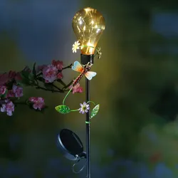 LED Solar Gartenstecker Libelle Garten Balkon Deko Erdspieß H: 84cm