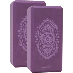 Yogablock Basic Art Set Ajna Chakra (2 Stück) Yoga Aubergine Stabil YOGISTAR violett No Size
