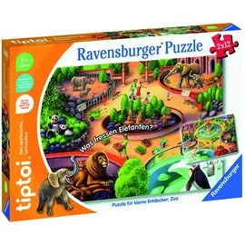 Ravensburger tiptoi® Puzzle für kleine Entdecker: Zoo, 2x12 Teile