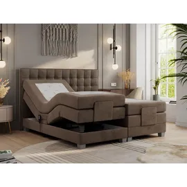MKS Boxspringbett 140 x 200 cm H4 Braun