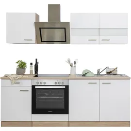 Respekta Küchenzeile Merle 210 cm Weiß