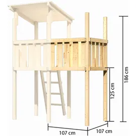 Karibu Spielhaus Frieda 107 x 291 x 107 cm Natur