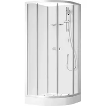 Marwell Komplettdusche Runddusche mit Gleittüren 85 x 205 cm Duschkabine Silber