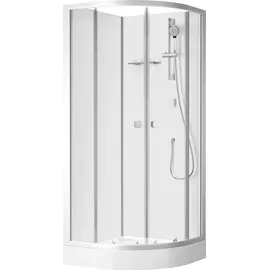 Marwell Komplettdusche Runddusche mit Gleittüren 85 x 205 cm Duschkabine Silber