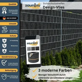 zaunzu® Sichtschutzstreifen 50 m Anthrazit Vlies