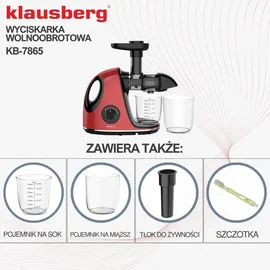 Klausberg KB-7865 Slow Juicer Rot/Schwarz