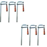 Vago-Tools 6 Stück Profi Ganzstahl Schraubzwinge 250 x 120 mm