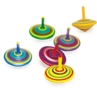 legler / small foot Small foot Holzkreisel gestreift, 6er Set