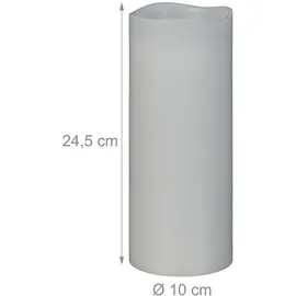 Relaxdays LED Kerze 24,5 cm 2 St. weiß
