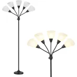 HonoDing Medusa Stehlampen Stehlampen 5 Köpfe Verstellbare Leselampe Großer Lampenschirm Verwendung E27 A19 Glühbirne Stehlampens für Wohnzimmer Schlafzimmer (Schwarz)