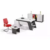 xl moebel gmbh Xlmoebel Büromöbel-Set Weißes Büro-Set mit Eckschreibtisch, Schrank und Couchtisch, (3-tlg., Set 3 tlg (Eckschreibtisch + Couchtisch + Büroschrank), Hergestellt in Europa weiß