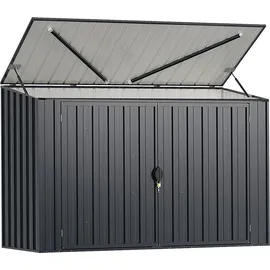 Costway Mülltonnenbox 193 x 86 x 127 cm grau