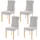 Mendler 4er-Set Esszimmerstuhl HWC-E58, Stuhl Essstühle, FSC®-zertifiziert ~ Stoff/Textil grau, helle Beine
