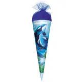 ROTH Motiv-Schultüte, Orcas, 50 cm, rund, Tüllverschluss