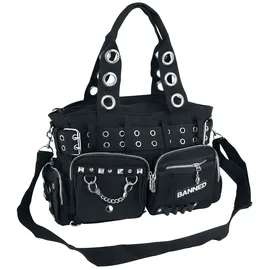 Banned Alternative Studds Frauen Handtasche schwarz 100% Baumwolle Rockwear - L