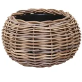 VIVANNO Aufbewahrungskorb Pflanzkorb Dekokorb Rattan PALLA Grau Natur - 29x19 cm beige Ø 29 cm x 29 cm x 19 cm x 29 cm