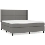 vidaXL Boxspringbett mit Matratze Dunkelgrau 180x200 cm Stoff1376888