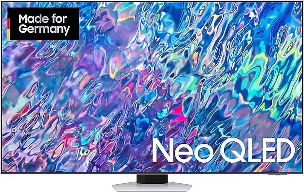 E (A bis G) SAMSUNG QLED-Fernseher "85" Neo QLED 4K QN85B (2022)" Fernseher silberfarben LED Fernseher