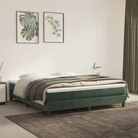 vidaXL Boxspringbettgestell Dunkelgrün 160x200 cm Samt