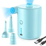 BOSONER Elektrische Luftpumpe Akku Pumpe: 4000mAh Wiederaufladbare Luftpumpe mit 3 Luftdüse - Schnell Inflator Aufblasen für Schlauchboot Planschbecken Aufblasbare Pool Luftmatratze (Blau)