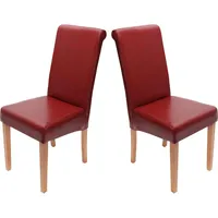 MCW Stühle, Lecce II, Leder rot, helle Beine