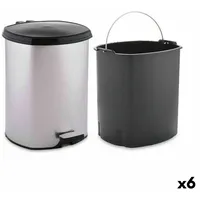 Berilo - Abfallbehälter mit Pedal Kunststoff silber 6 l