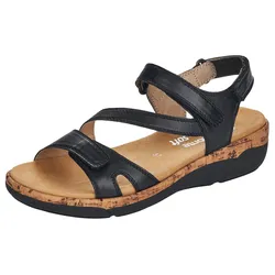 Sandale REMONTE, Damen, Gr. 37, schwarz, Leder, sportlich, Schuhe, Sommerschuh, Sandalette, Keilabsatz, im sportiven Look