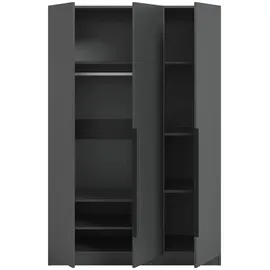 Livetastic Drehtürenschrank KOPENHAGEN 120 x 181 x 52 cm Anthrazit